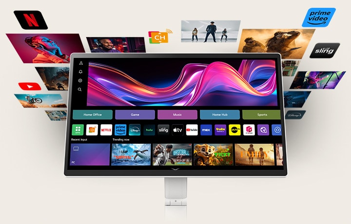 webOS ofrece acceso a Netflix, Prime Video, Disney+, YouTube y más. Control fácil, dise?o sin bordes y sonido estéreo claro.