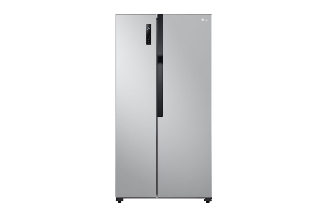 LG Refrigeradora LG Side by Side Color Platinum Silver (PCM) Capacidad Total Almacenamiento 508 Litros, Vista Frontal de la Refrigeradora LG GS51BPP, GS51BPP