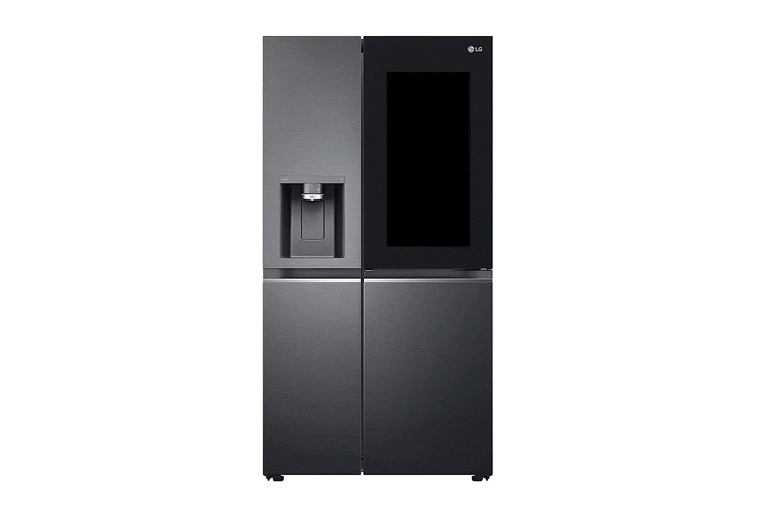 LG Refrigeradora Side By Side 23.8p? (Net) / 22.4p? (Gross) ThinQ? Door-in-Door? Craft Ice? Negro Mate, vista frontal abierta, VS25XHWCB