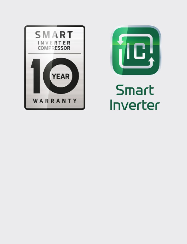 Imagen del compresor Inverter inteligente con garantía de 10 a?os.
