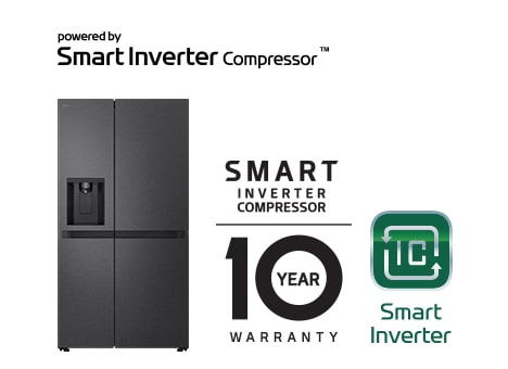 Imagen del producto con el logo del Compresor Smart Inverter? y el logo de garantía de 10 a?os.