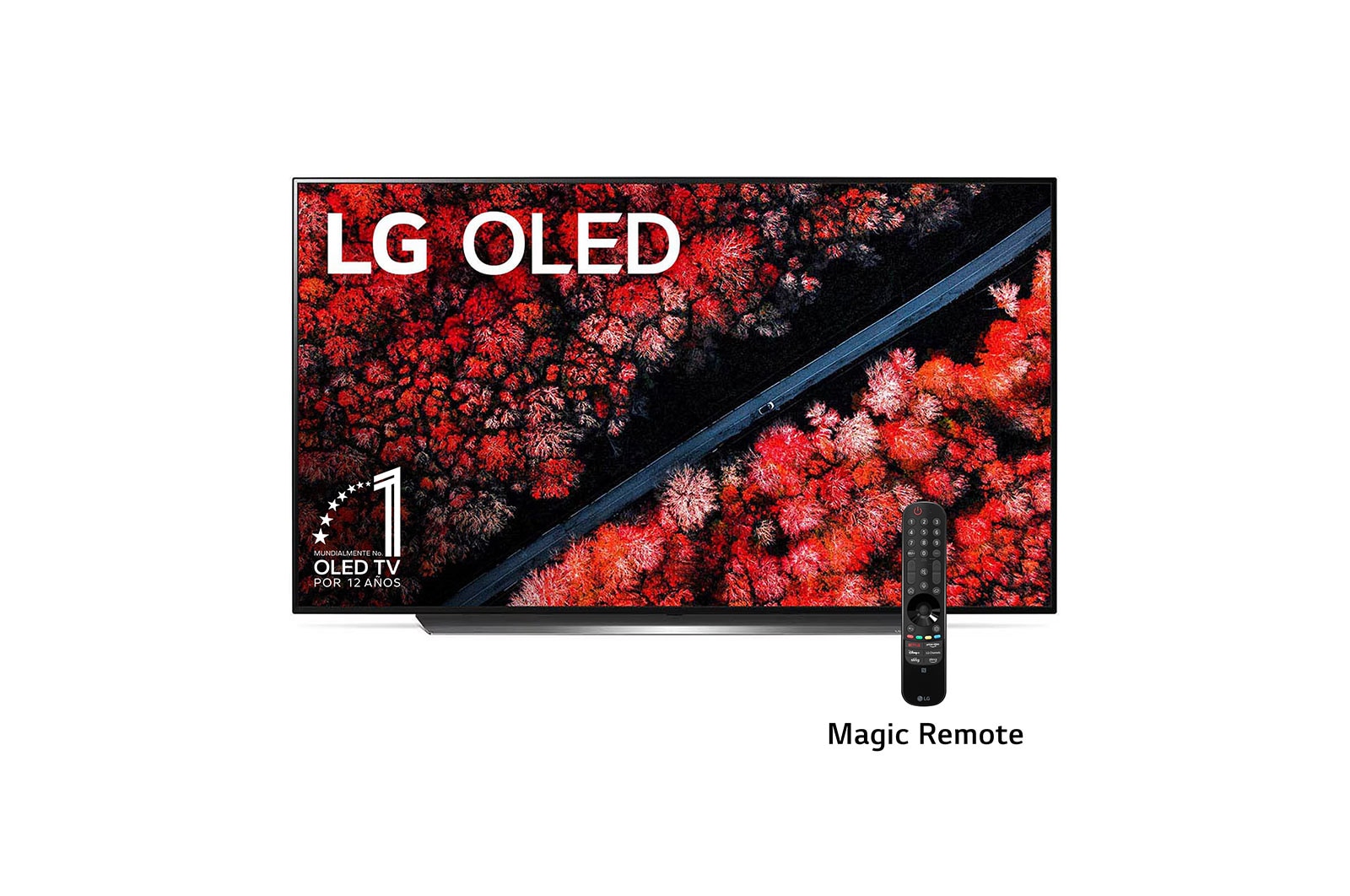 LG  OLED TV 65'' | Procesador α9 Gen 2 | ThinQ? AI | Resolución tipo Cine 4K HDR / HFR | Dolby Vision - Atmos | Pantalla tipo Cine, front view, OLED65C9PSA