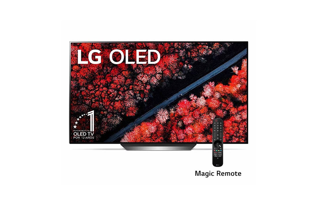 LG  OLED TV 77'' | Procesador α9 Gen 2 | ThinQ? AI | Resolución tipo Cine 4K HDR / HFR | Dolby Vision - Atmos, front view, OLED77C9PSB