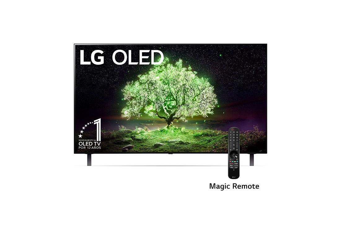 LG OLED 48'' A1 4K Smart TV con ThinQ AI (Inteligencia Artificial), Procesador α7 Gen4 AI, front view, OLED48A1PSA