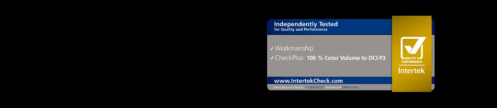 Intertreki sertifikaat 100% v?rvimahu kohta vastavalt DCI-P3 standardile.