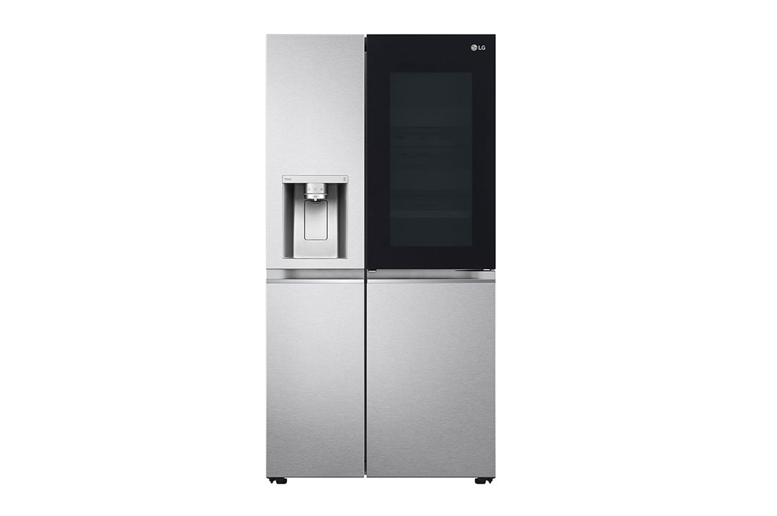 LG multi door külmik | InstaView Door-in-Door | 635L | k?rgus 1.79m | Laius 91.3cm | H?bedane | E energiaklass | WiFi | DoorCooling | Total No Frost | GSXV90MBAE, vue de face de la lumière sur les aliments, GSXV90MBAE