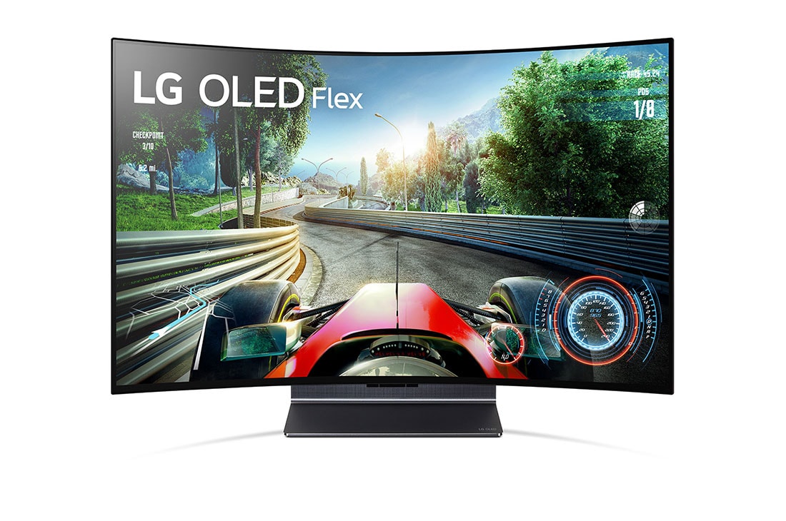 LG OLED Flex, T?ielikult kumerdatud ekraaniga teler Flex otse eest vaadatuna., 42LX3Q3LA