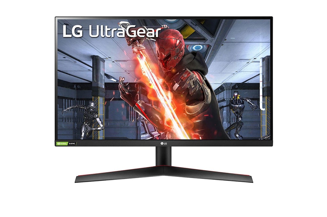 LG G-SYNC? ühilduvusega 27-tolline UltraGear? t?is-HD IPS 1 ms (GtG) m?ngumonitor, eestvaade, 27GN600-B