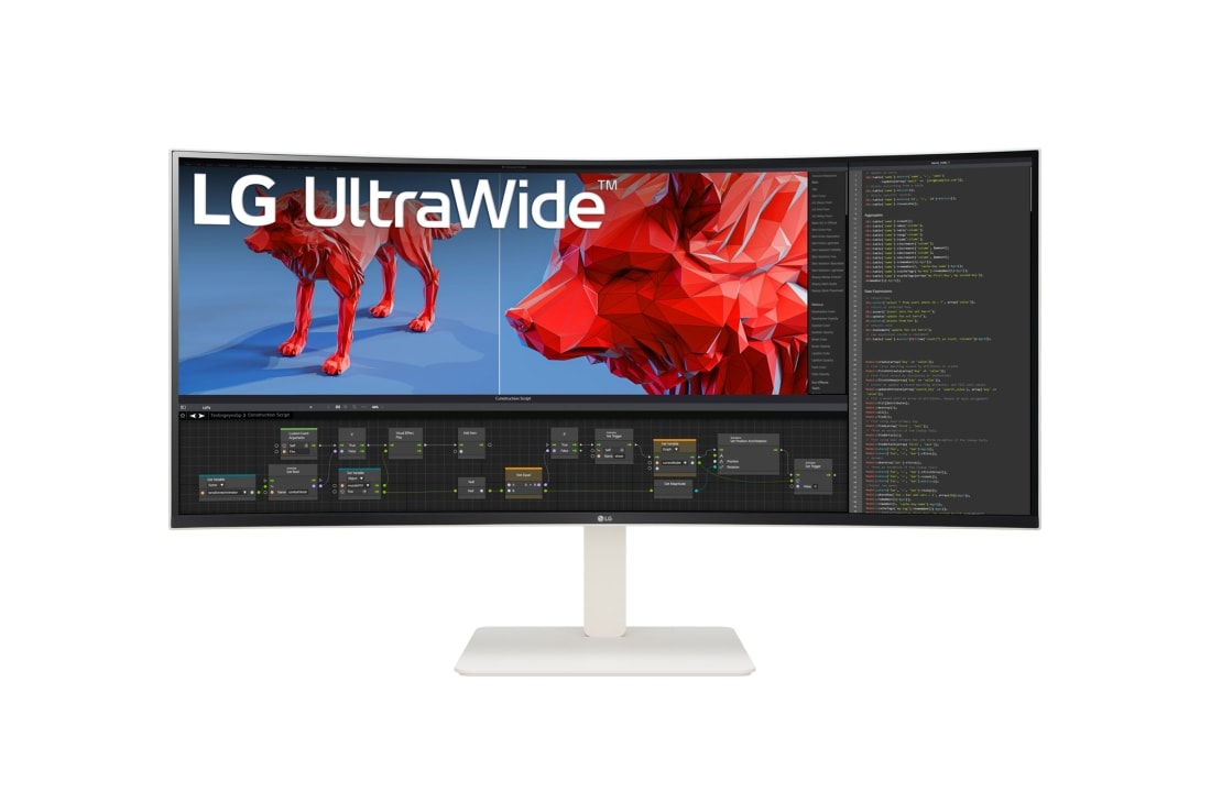 LG 38 tolli UltraWide? QHD+ (3840 x 1600) kumer monitor, eestvaade, 38WR85QC-W