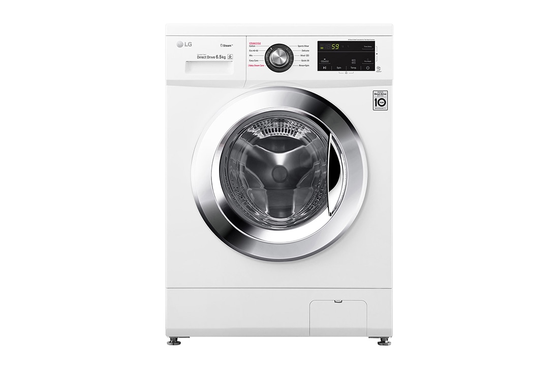 LG pesumasin 6.5kg |  J3 Seeria E | Sügavus 44.4cm | Valge  | Aur | F2J3WY5WE, F2J3WY5WE 6.5kg 6 Motion pesumasin, E klass, F2J3WY5WE