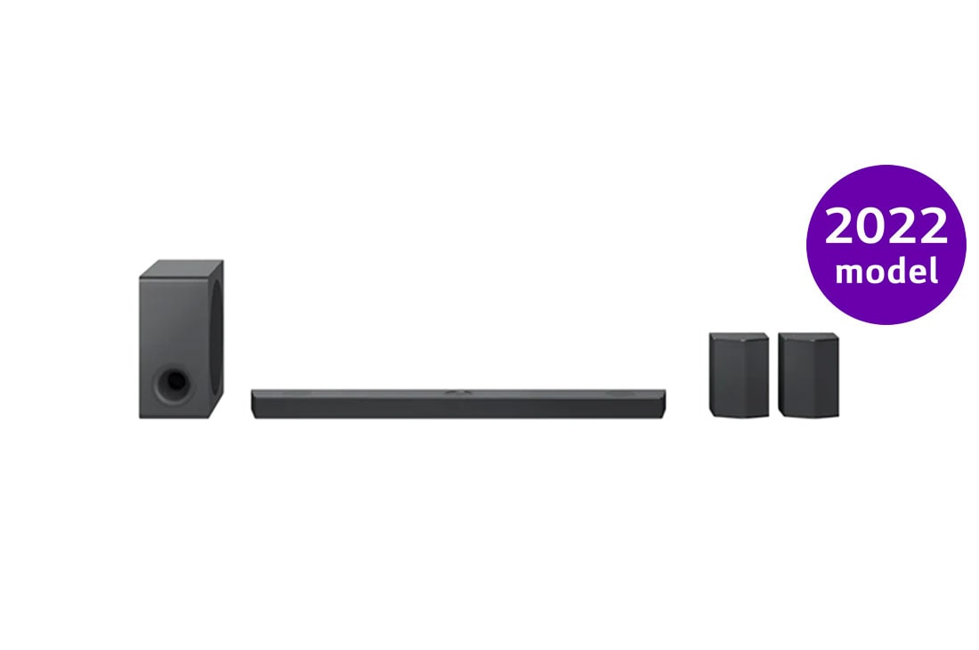 LG Soundbar S95QR , Eestvaade koos bassik?lari ja tagak?laritega, S95QR