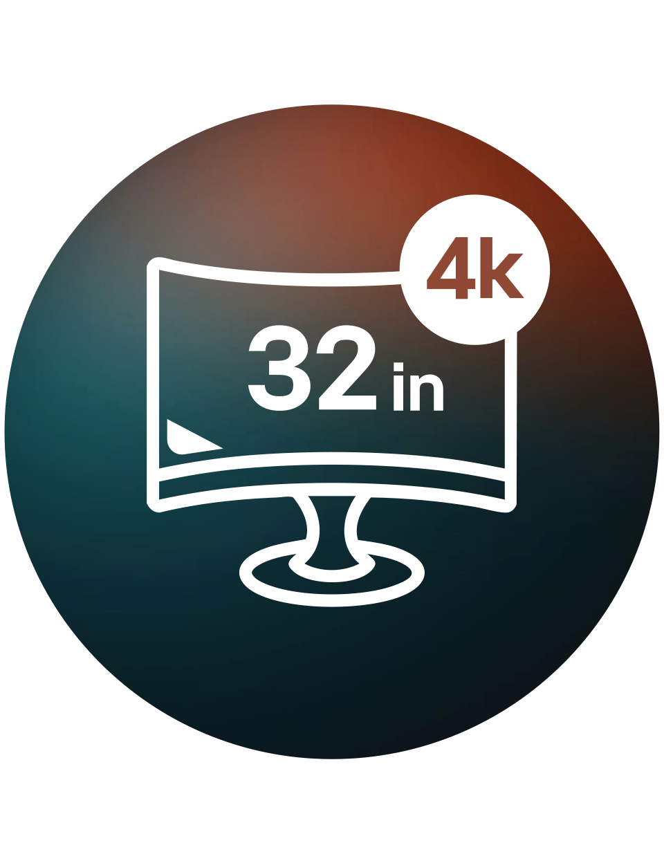 32-tolline UltraGear? kahere?iimiline 4K OLED-mängumonitor, millel on elegantse disainiga number 32.