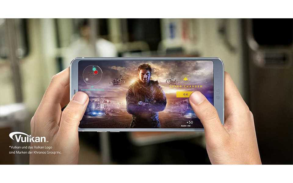 An image of playing vulkan game with lg g6 