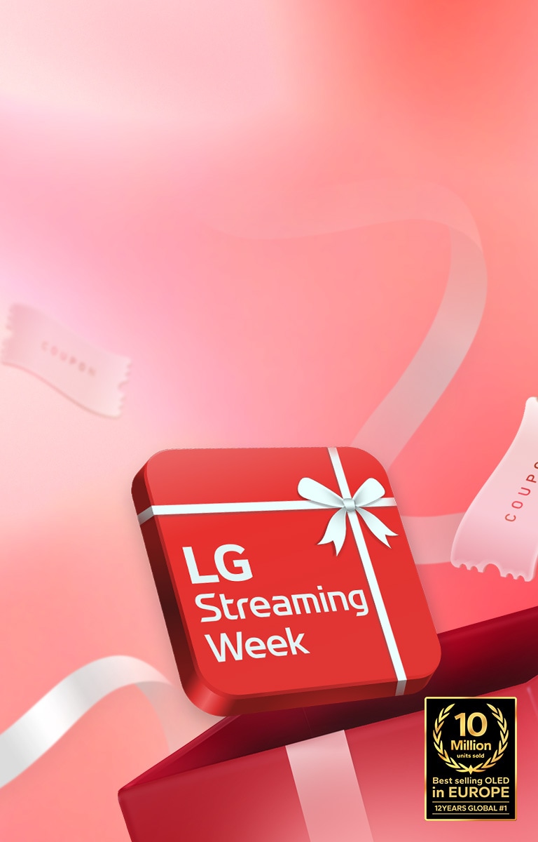 Punainen laatikko, jossa lukee ”LG Streaming Week”.