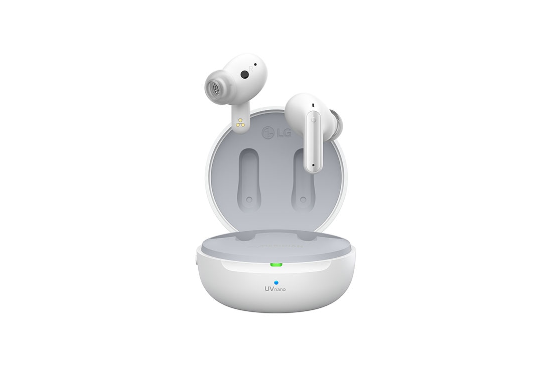 LG TONE Free FP9W, Kotelo auki 15 asteen kulmassa tunnelmavalon palaessa sek? UVnano- ja Plug & Wireless -logot, TONE-FP9W
