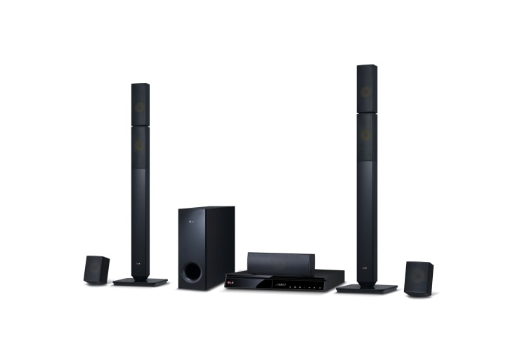 LG 5.1-kanavainen 3D-kotiteatterij?rjestelm?. SMART Blu-Ray -soitin ja DLNA. Edess? pystykaiuttimet. K?ynnistys 5 sekunnissa., BH6730PN