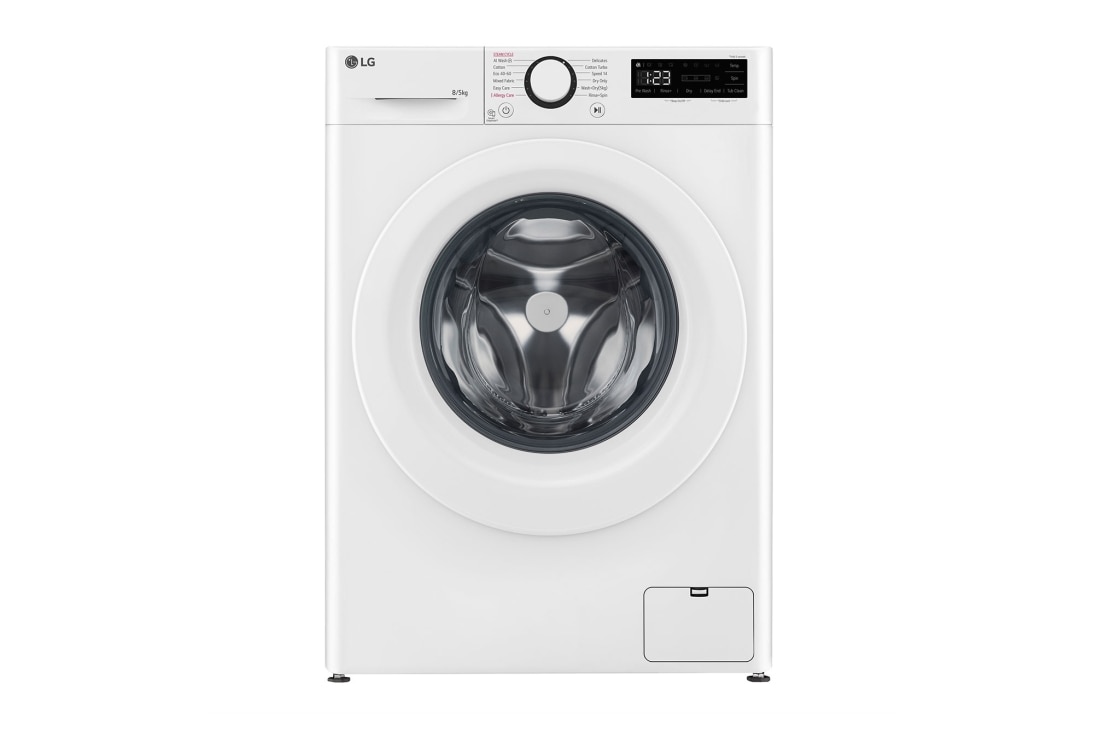 LG 8 kg / 5 kg Kuivaava pesukone(Valkoinen) - Steam, Energialuokka E, AI DD?, Smart Diagnosis?, 47,5 cm syv?, Front View, F2DV707S2W1