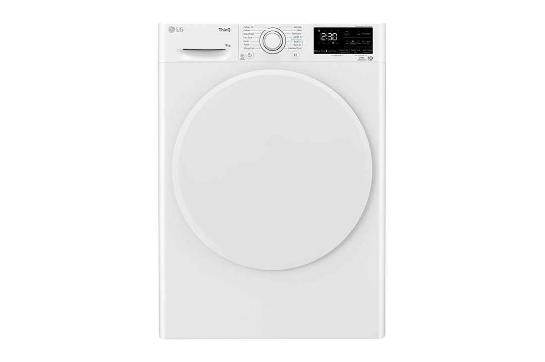 LG 9-kg DUAL Inverter Heat Pump? Eco-Hybridikuivain L?mp?pumpputekniikalla, Front, RV3DN9037