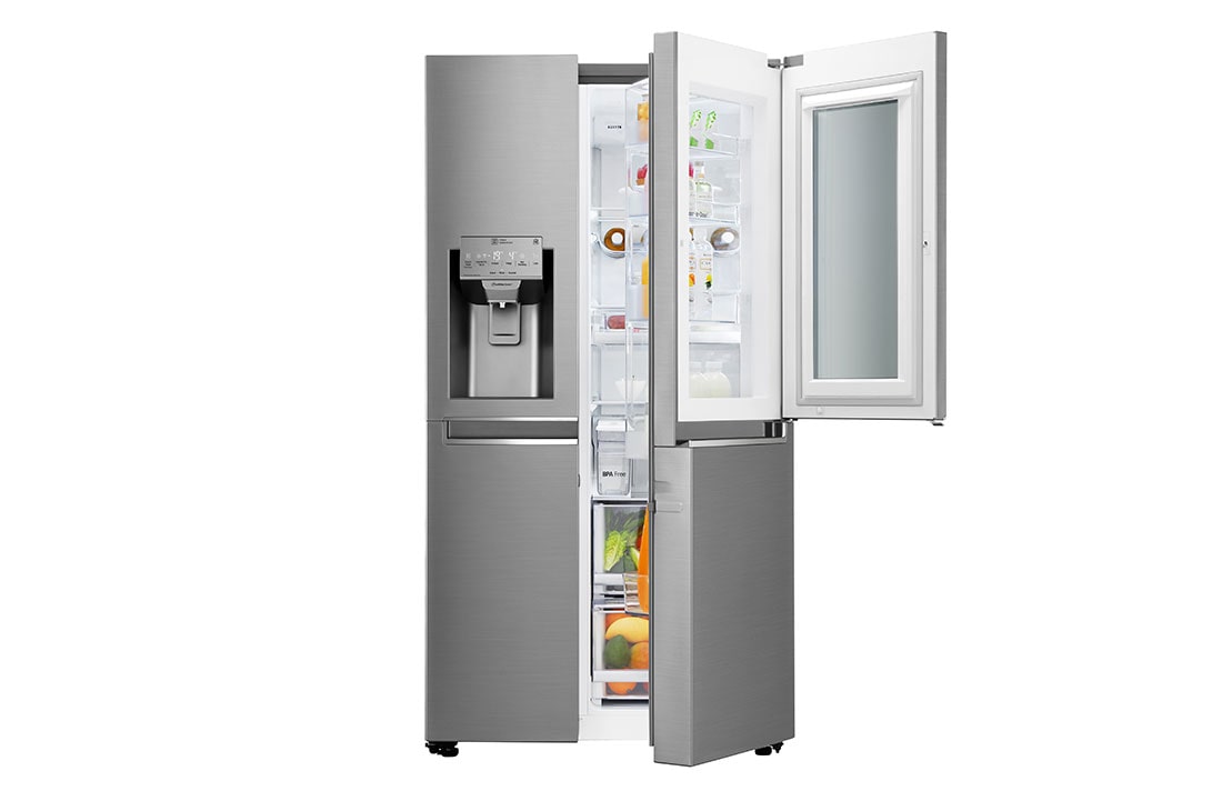 LG 625L InstaView Door in Door? Side by Side (Shiny Steel) Energialuokka F, Vesi/j?? ilman vesijohtoliit?nt??, Smart Diagnosis? - Wi-Fi-yhteys, GSI961PZAZ
