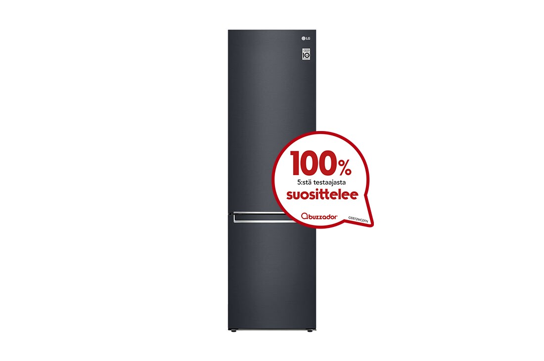 LG 1.86M 341L J??kaappipakastimet(Matte Black) - Energialuokka D, Door Cooling?, Multi Flow, GBB71MCEFN