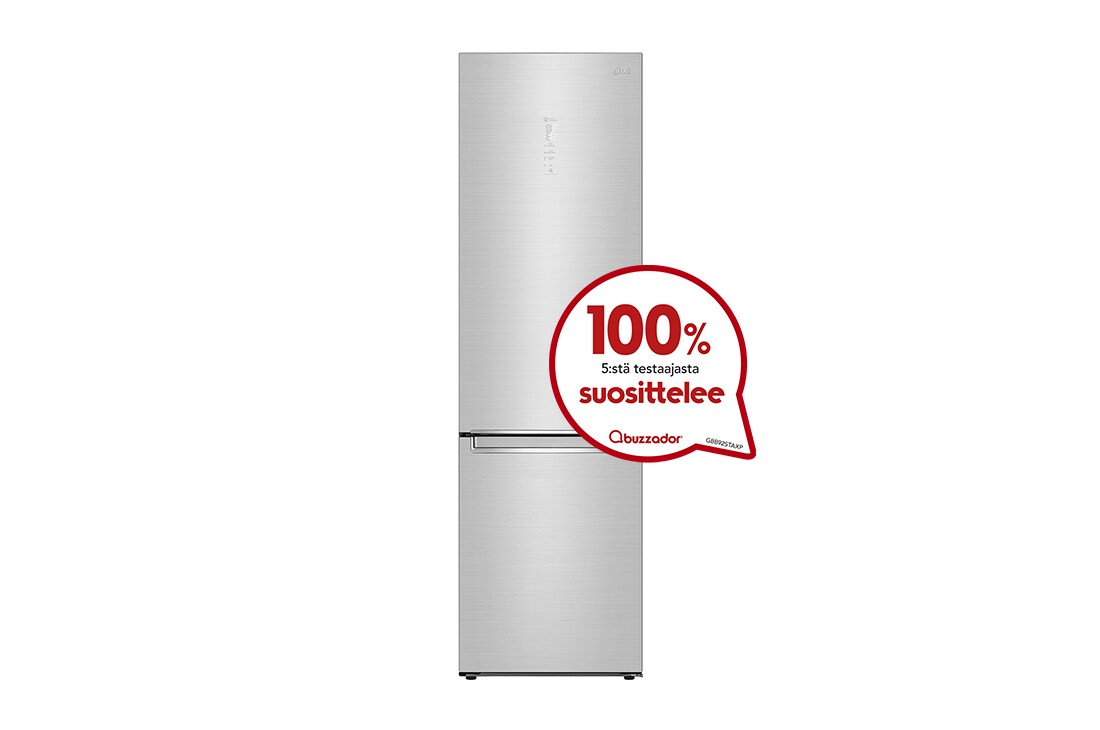 LG 2.03M 384L J??kaappipakastimet (Noble Steel) - Energialuokka D, Door Cooling? ja Smart Diagnosis? - Wi-Fi-yhteys, GBB92STAXP