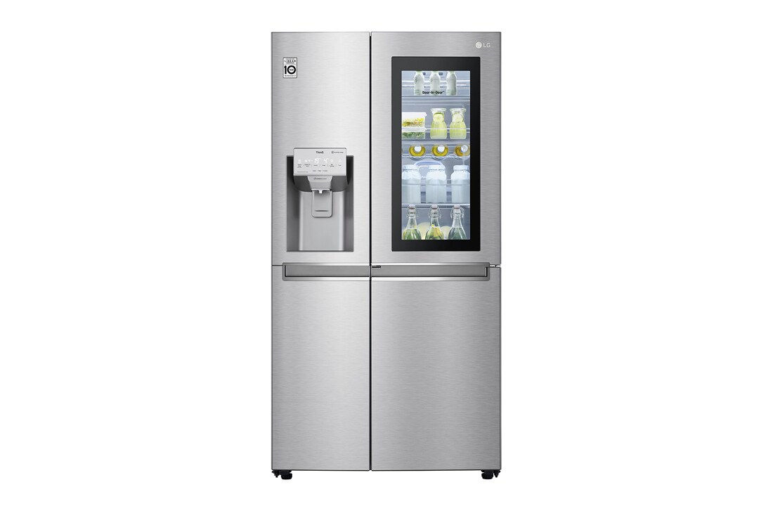 LG 625L InstaView Door in Door? Side by Side (Noble Steel) Energialuokka F, Vesi/j?? ilman vesijohtoliit?nt??, Smart Diagnosis? - Wi-Fi-yhteys, GSX961NSCZ