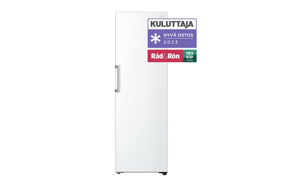 LG 386L Vapaasti seisova j??kaappi (Valkoinen) - Energialuokka E, Door Cooling?, LINEARCooling?, Moist Balance Crisper?, Etu, GLT51SWGSZ