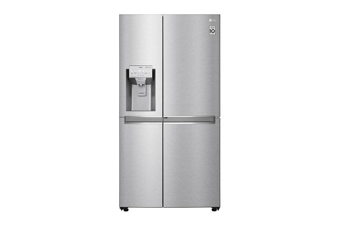 LG 625L Door in Door? Side by Side (Noble Steel) Energialuokka E, Vesi/j?? ilman vesijohtoliit?nt??, Smart Diagnosis? - Wi-Fi-yhteys, Front View, GSJ961NSZE