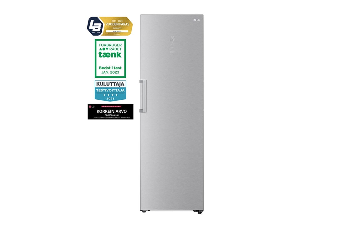 LG 386L Vapaasti seisova j??kaappi (Metal Sorbet) - Energialuokka D, Door Cooling?, LINEARCooling?, FRESHBalancer?, Smart Diagnosis? - Wi-Fi-yhteys, Vetolaatikko, GLM71MBCSF