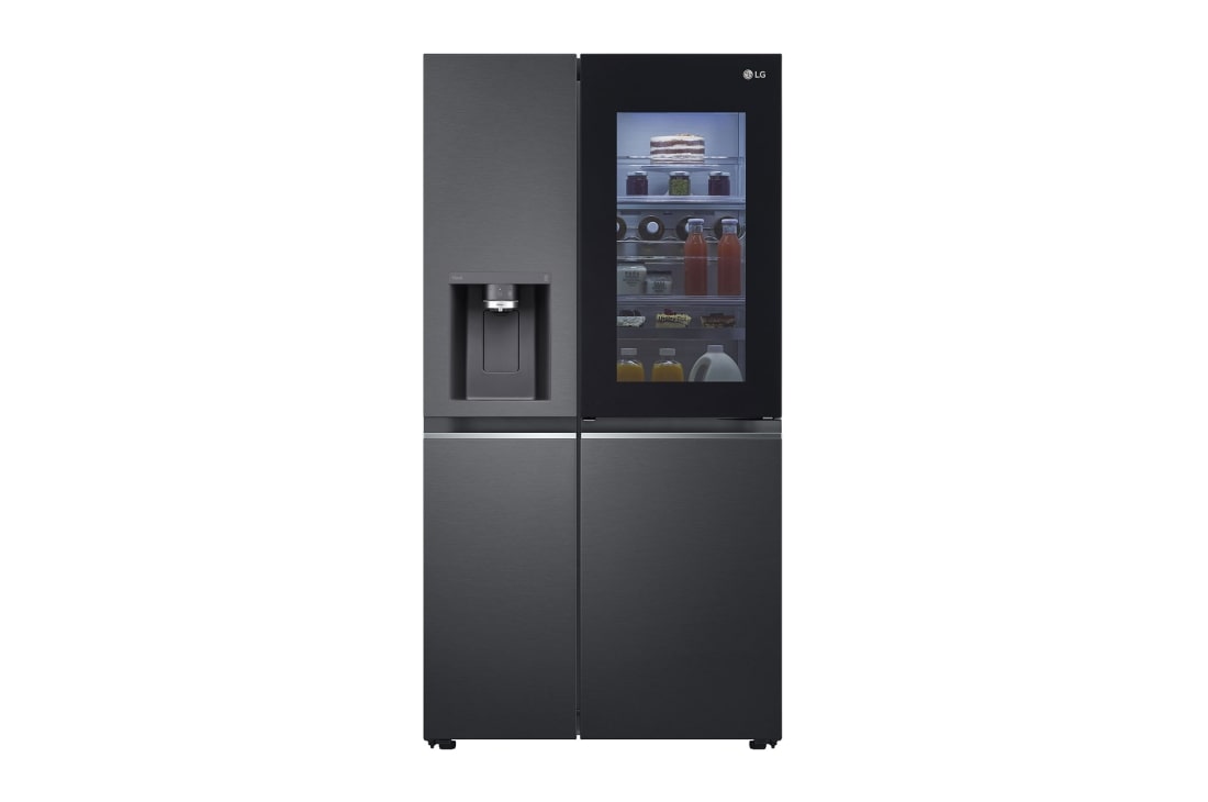 LG 635L InstaView Door in Door? Side by Side (Matte Black Steel), Energialuokka F, Vesi/j?? ilman vesijohtoliit?nt??, Smart Diagnosis? - Wi-Fi-yhteys, GSXV91MCAE, GSXV91MCAF