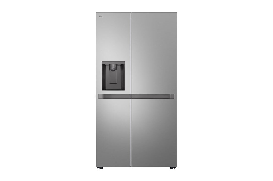 LG 638L Side by Side (Prime Silver), Energialuokka E, Vesi/j?? ilman vesijohtoliit?nt??, Smart Diagnosis?, front view, GSLC40PYPE