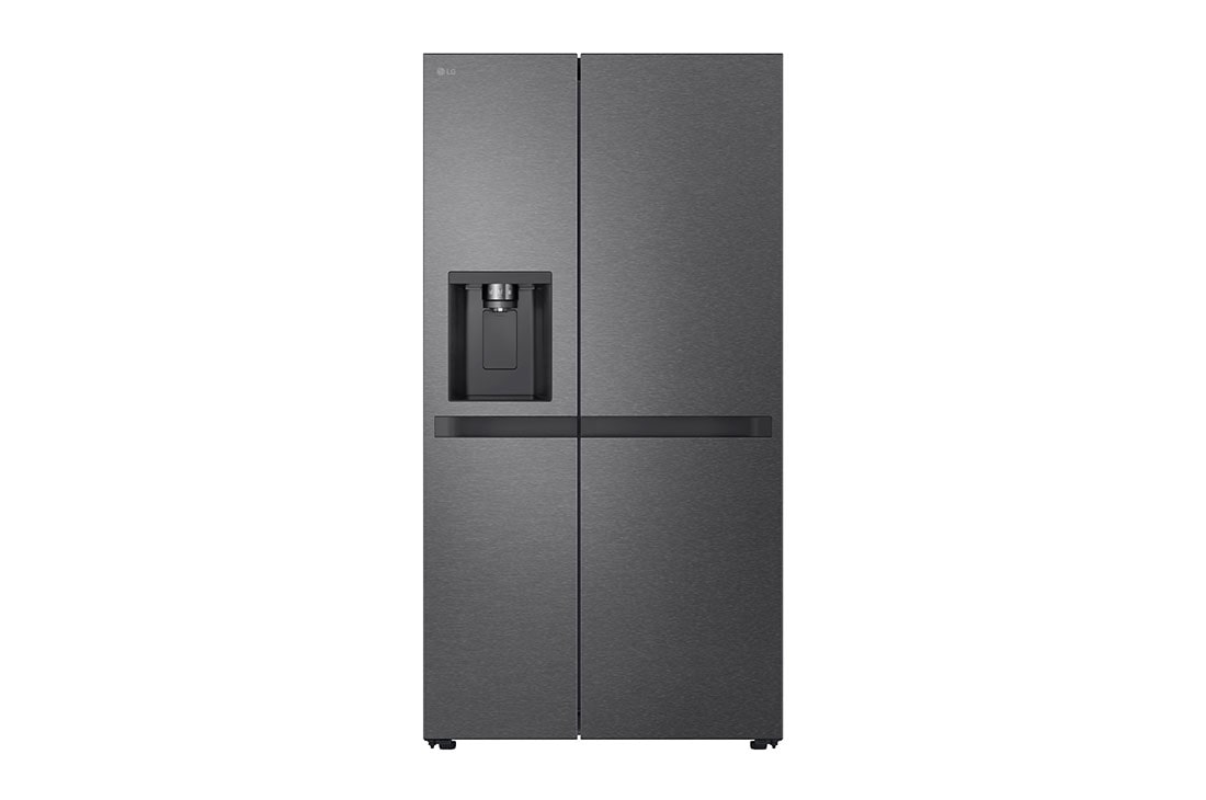 LG 641L Door in Door? Side by Side (Matte Black), Energialuokka E, Vesi/j?? vesijohtoliit?nn?ll?, Smart Diagnosis? , front view, GSLC41EPPE