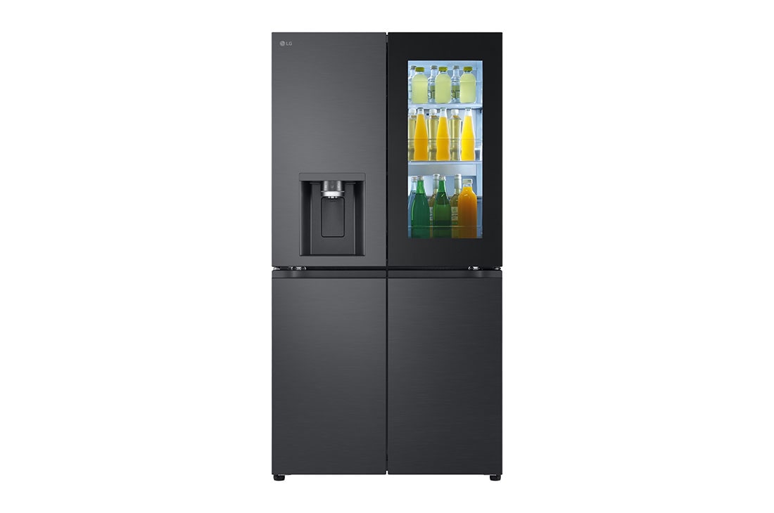 LG 638L InstaView French Door (Essence Black) - Energialuokka E, Vesi/j?? ilman vesijohtoliit?nt??, Smart Diagnosis? ja Wi-Fi, doorsopen with food , GMG960EVJE