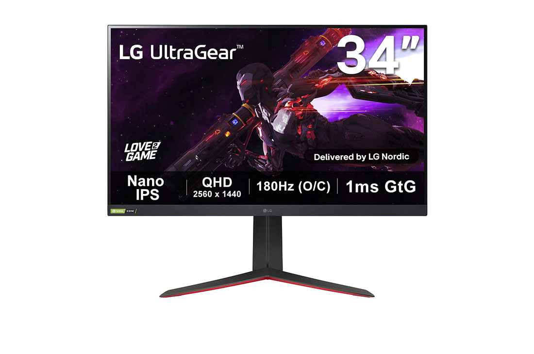 LG 31.5” UltraGear? Nano IPS 1ms -pelin?ytt? NVIDIA? G-SYNC? -yhteensopivuudella, Kuva edest?, 32GP850-B