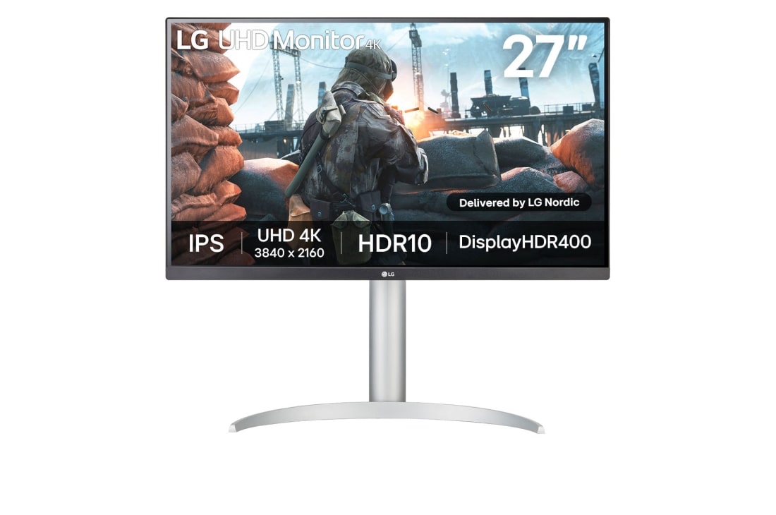 LG 27 ''UHD 4K IPS -n?ytt? ja VESA DisplayHDR? 400, 27UP650-W