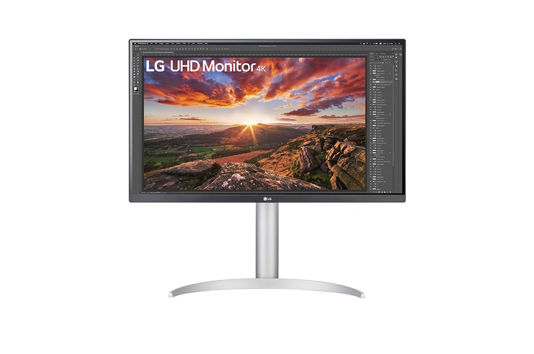 LG 27'' UHD 4K IPS -n?ytt? ja VESA DisplayHDR? 400, Kuva edest?, 27UP850N-W