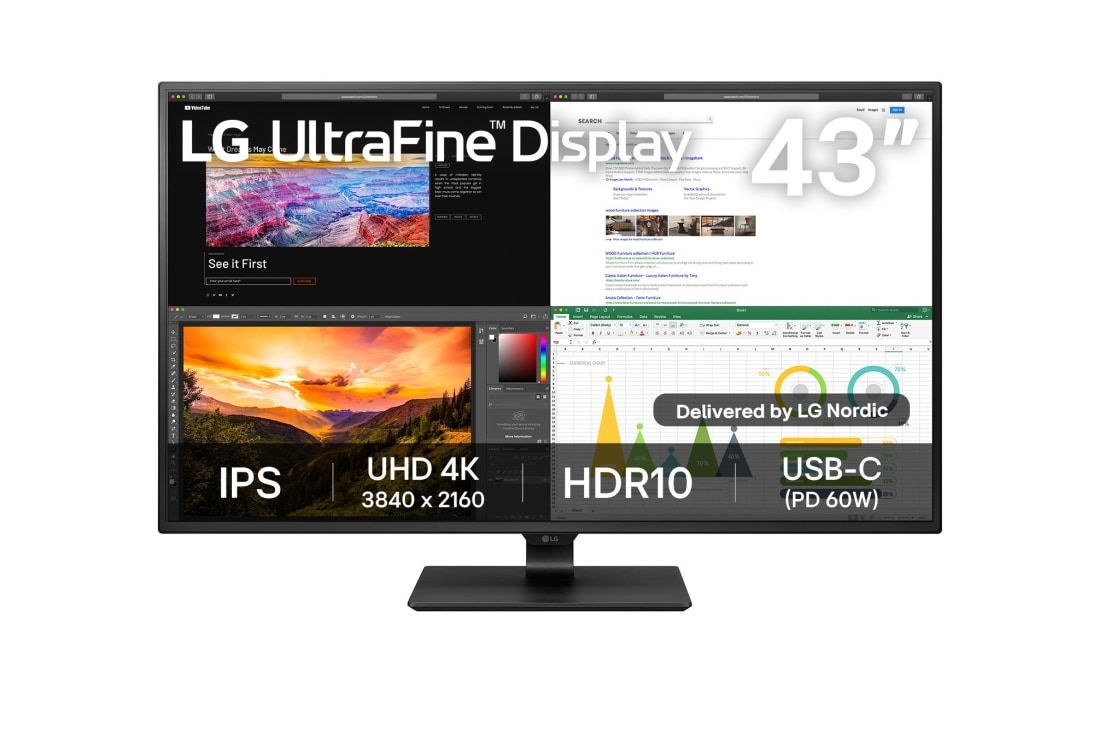 LG 42,5 tuuman 4K UHD IPS -n?ytt?, 43UN700P-B