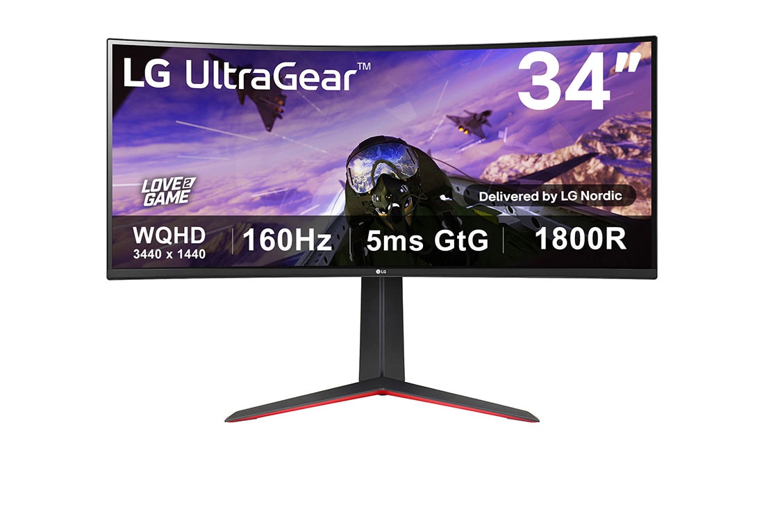 LG 34 tuuman kaareva UltraGear? 21:9 WQHD -pelin?ytt?, kuva edest?, 34GP63AP-B