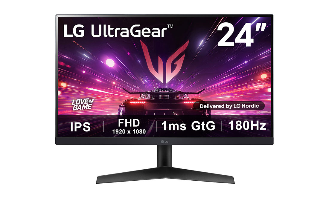 LG 24” UltraGear? Full HD IPS -pelin?ytt? | 180Hz, IPS 1ms (GtG), HDR10, kuva edest?, 24GS60F-B