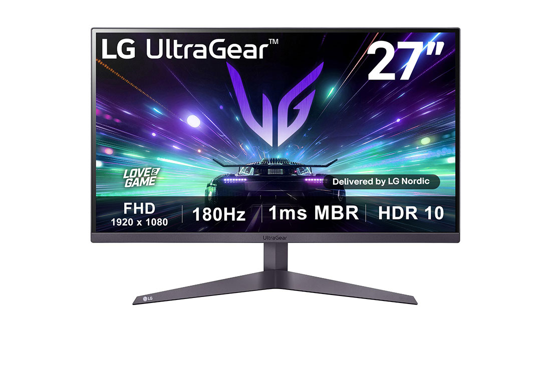 LG 27 tuuman UltraGear? FHD 180 Hz -pelin?ytt? | 1ms MBR, HDR 10, kuva edest?, 27GS50F-B