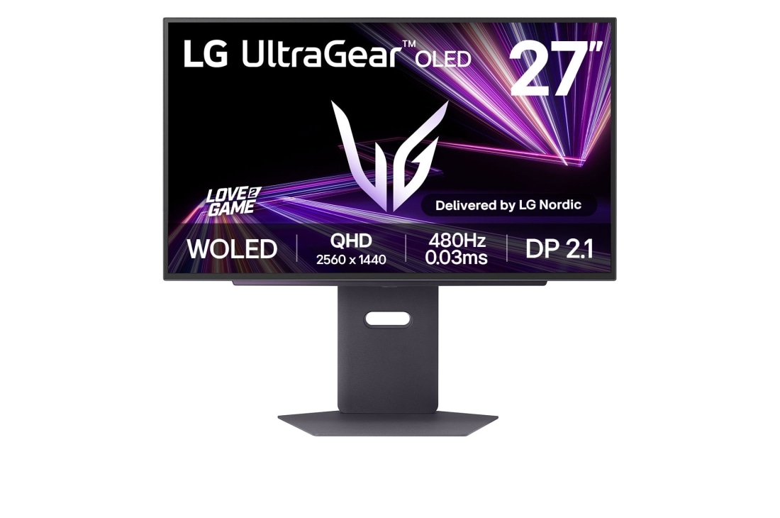LG UltraGear? 27 tuuman OLED 480Hz QHD -pelin?ytt? | 0.03ms (GtG), DP 2.1, DisplayHDR True Black 400 , 27gx790a-b