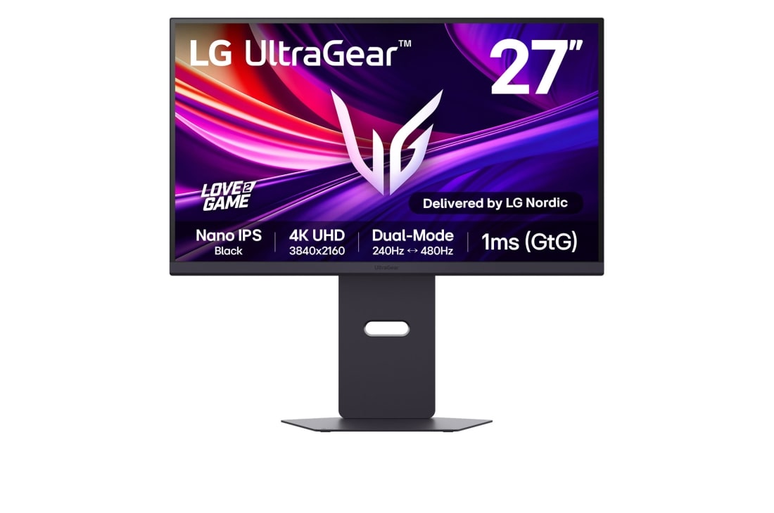 LG UltraGear? 27 tuuman 240Hz UHD 4K Nano IPS Black -pelin?ytt? | 1ms (GtG), DP 2.1, DisplayHDR 600, 27G850A-B
