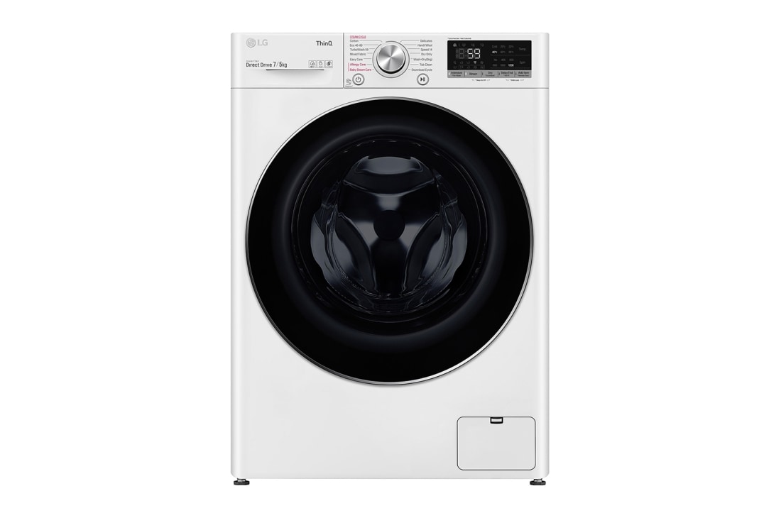 LG 7 kg / 5 kg Kuivaava pesukone(Valkoinen) - Steam,  Energialuokka E, TurboWash?, AI DD?, Smart Diagnosis? - Wi-Fi-yhteys, F2DV707S2WS