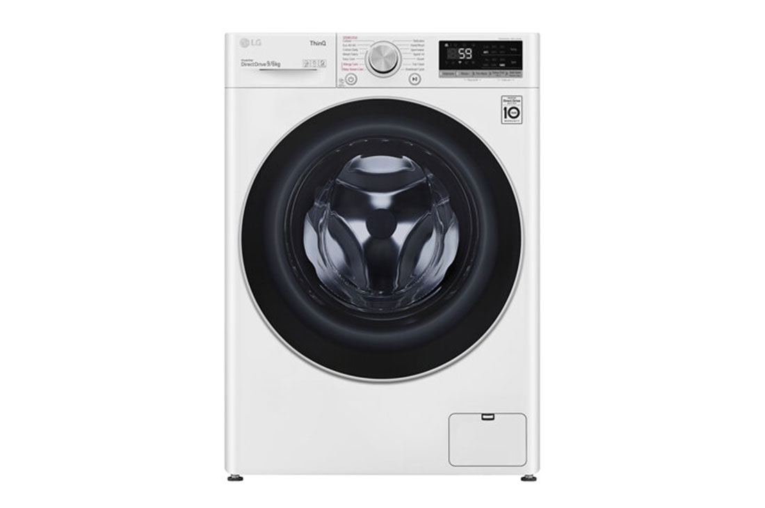 LG 9 kg / 6 kg Kuivaava pesukone(Valkoinen) - Steam, Energialuokka E, AI DD?, Smart Diagnosis? - Wi-Fi-yhteys, k4dv409s1we, K4DV409S1WE