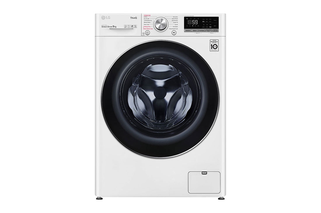 LG 9 kg Pyykinpesukone(Valkoinen) - Energialuokka B, Steam, TurboWash?, AI DD?, Smart Diagnosis? - Wi-Fi-yhteys, F6WV709S1W, F6WV709S1W