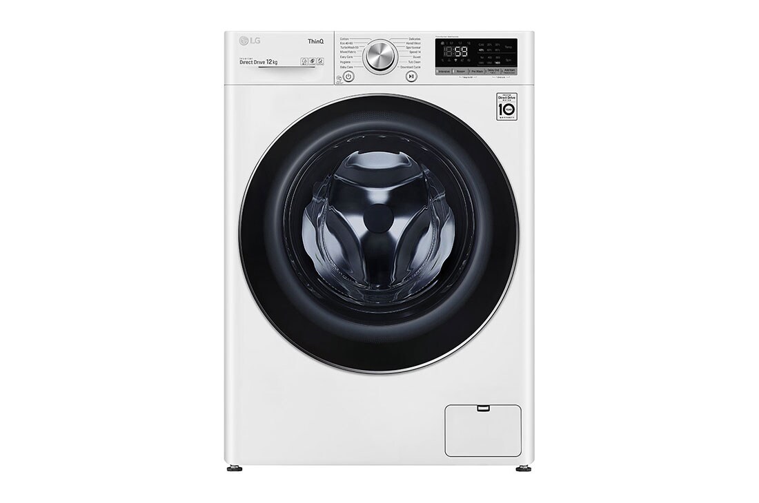 LG 12 kg Pyykinpesukone(Valkoinen) -  Energialuokka B, TurboWash?. AI DD? , Smart Diagnosis? - Wi-Fi-yhteys, F4WV712N1W