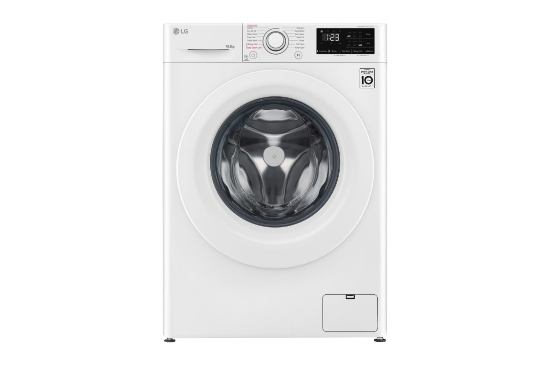 LG 10.5 kg Pyykinpesukone(Valkoinen) - Steam, Energialuokka A, AI DD?, Smart Diagnosis?, FV34JNS0A, FV34JNS0A