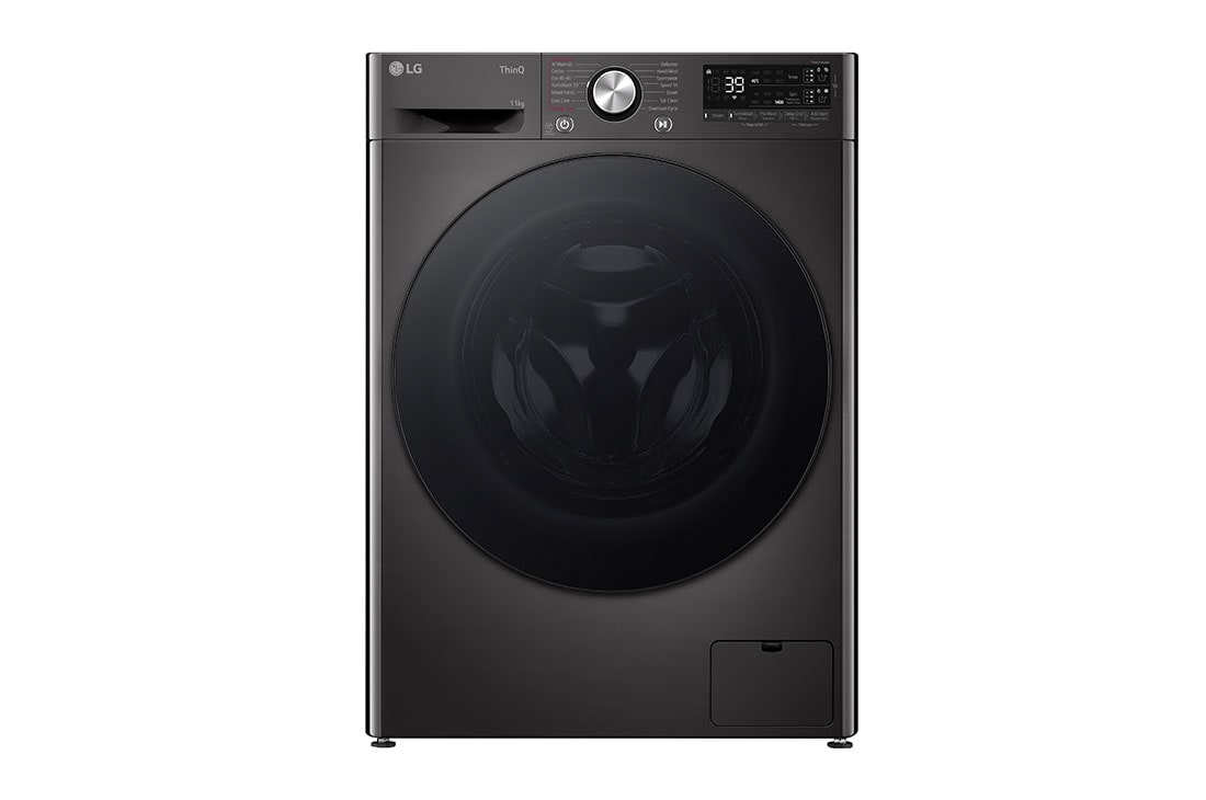 LG 11 kg Pyykinpesukone(Musta) - Auto Dose, Steam, Energialuokka A, TurboWash360?, AI DD?, Smart Diagnosis? - Wi-Fi-yhtey, Front, FV94ENS2QA