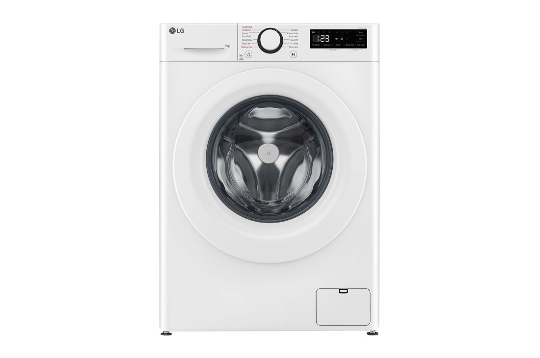 LG 9 kg Pyykinpesukone(Valkoinen) - Steam, Energialuokka A, AI DD?, Smart Diagnosis?, Front View, P4Y5VYW3W