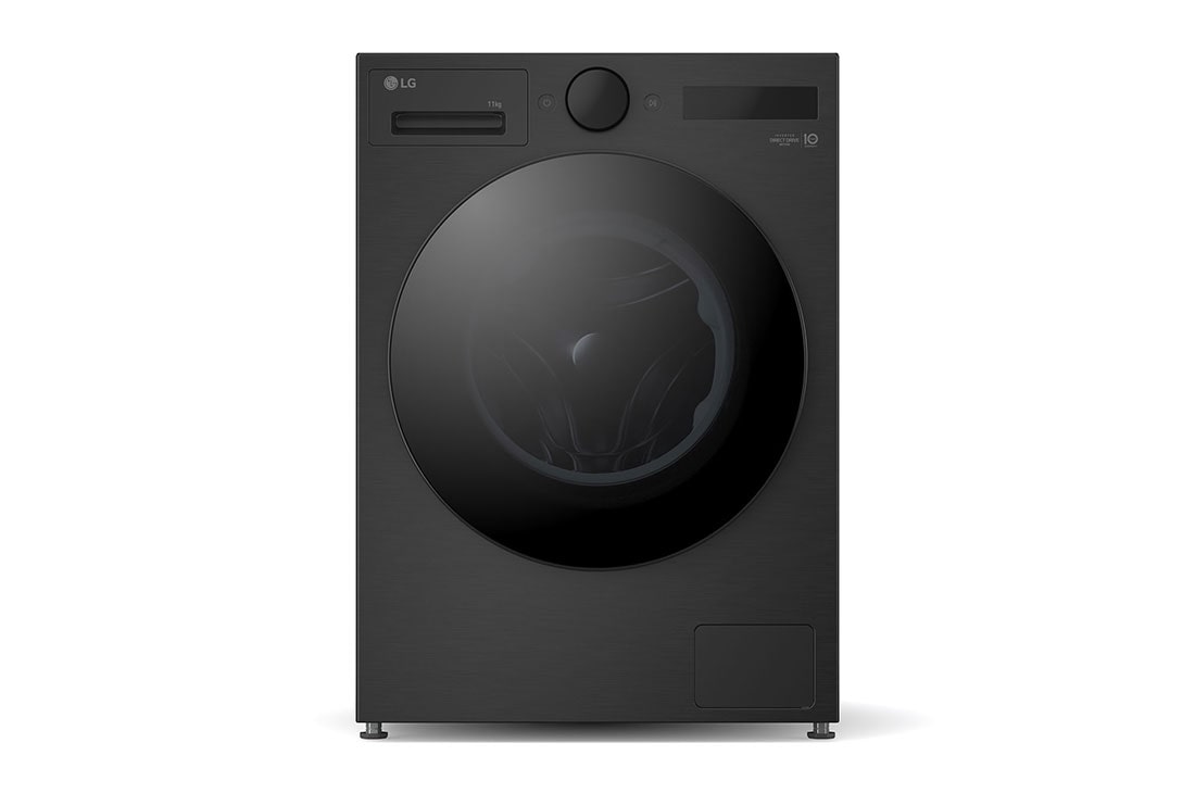 LG 11 kg Pyykinpesukone(Musta) - Energialuokka A, LCD-paneelilla, Auto Dose, TurboWash360?, AI DD?, Smart Diagnosis? kanssa Wi-Fi, Front view, F4X7511TBB